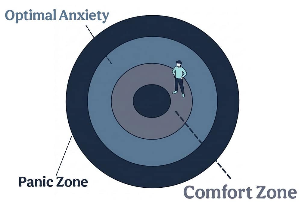A visual representation of how to build self-discipline outside the comfort zone