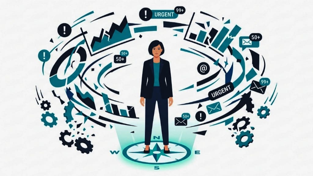 Solo founder standing resilient at the center of startup pressure and chaos, illustrating how to build founder resilience under pressure with calm and strategy