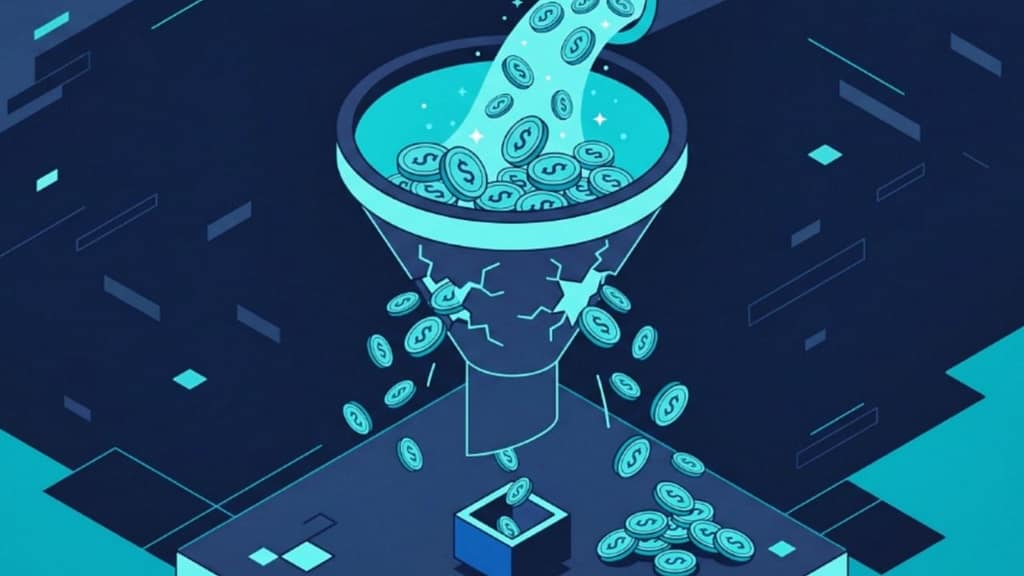 Leaking SaaS funnel illustrating churn eating into ad spend
