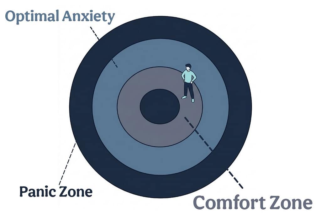 A visual representation of how to build self-discipline outside the comfort zone