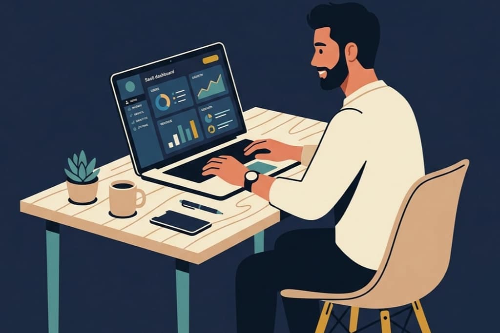 How to start a SaaS business with no money — flat vector illustration