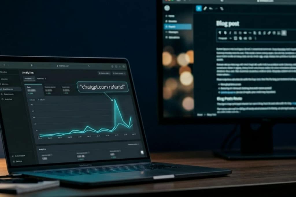 generate leads using AI - ChatGPT referral traffic analytics dashboard for SaaS product growth