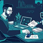 Solo SaaS founder reviewing AI agent marketing drafts before approving them