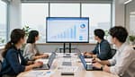 startup growth hack with ai — entrepreneur working on laptop with AI dashboard